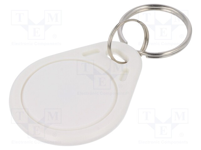 RFID pendant; white; 100÷150kHz; Mat: plastic; 64bit; 4g