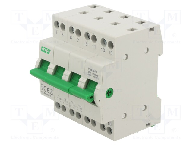 Module: mains-generator switch; Poles: 4; 230/400VAC; 63A; IP20