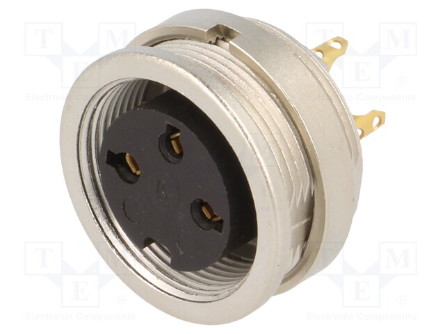 Connector: M16; female; IP40; socket; soldering; 250V; PIN: 3; 5A