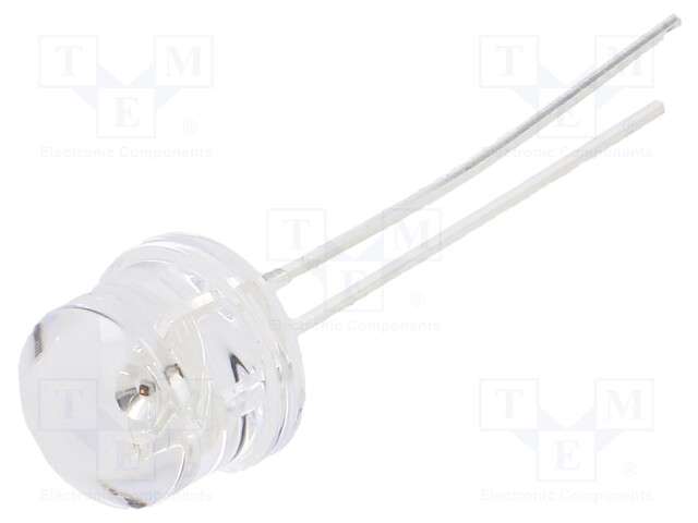 LED; 8mm; red; 1560÷2180mcd; 100°; Front: convex; Pitch: 2.54mm