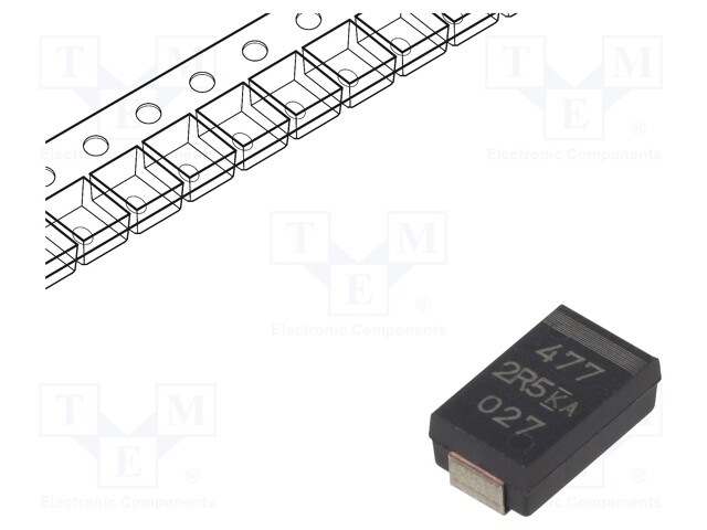 Capacitor: tantalum-polymer; 470uF; 2.5VDC; 2917; ESR: 9mΩ; SMD