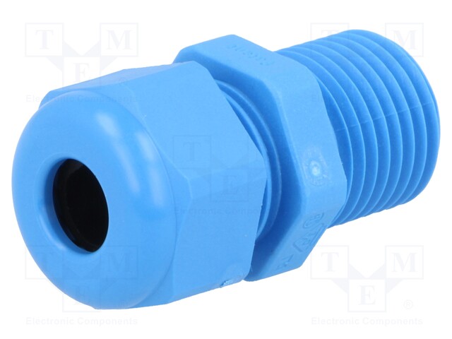 Cable gland; with long thread; M16; IP68; Mat: polyamide; blue