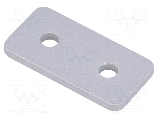 Flat bar; for profiles; W: 20mm; L: 40mm; steel; Colour: silver