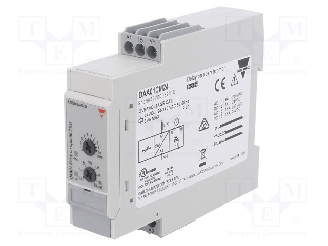 TIME DELAY RELAY, SPDT, 100H, 240VAC/DC