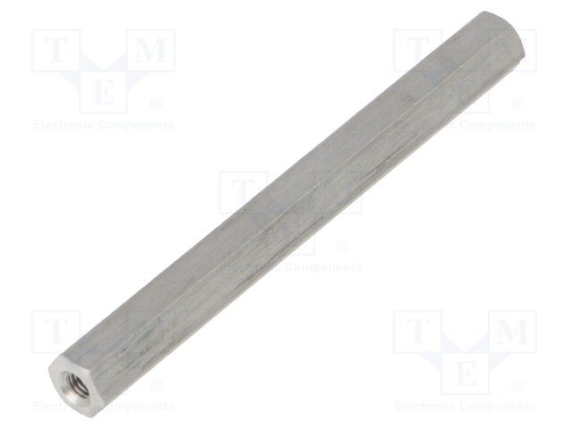 Screwed spacer sleeve; Int.thread: M3; 60mm; hexagonal; aluminium