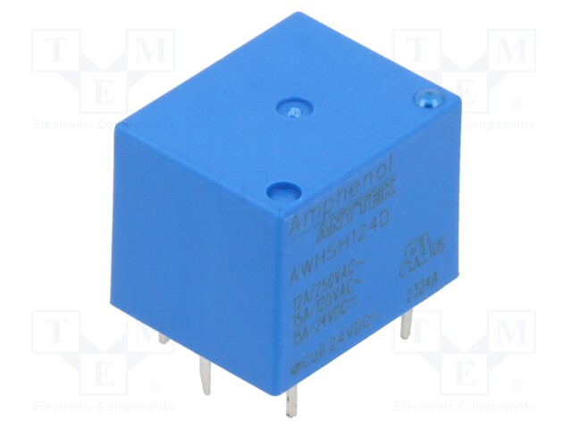 Relay: electromagnetic; SPDT; Ucoil: 24VDC; 15A; 12A/250VAC; PCB