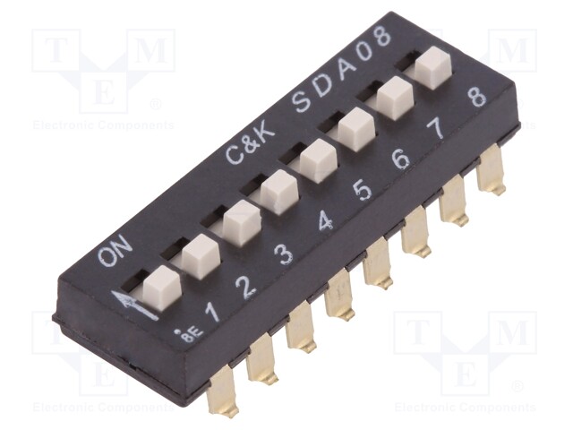 Switch: DIP-SWITCH; Poles number: 8; OFF-ON; 0.025A/24VDC; Pos: 2