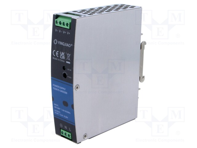 Power supply: switched-mode; for DIN rail; 75W; 24VDC; 3.2A; OUT: 1