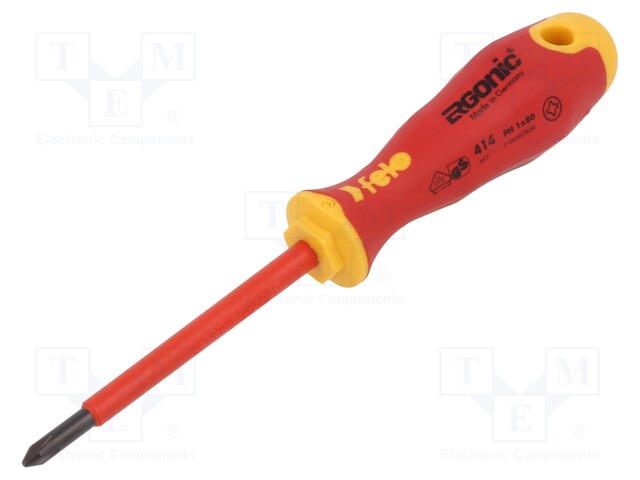 Screwdriver; insulated; Phillips; PH1; ERGONIC®