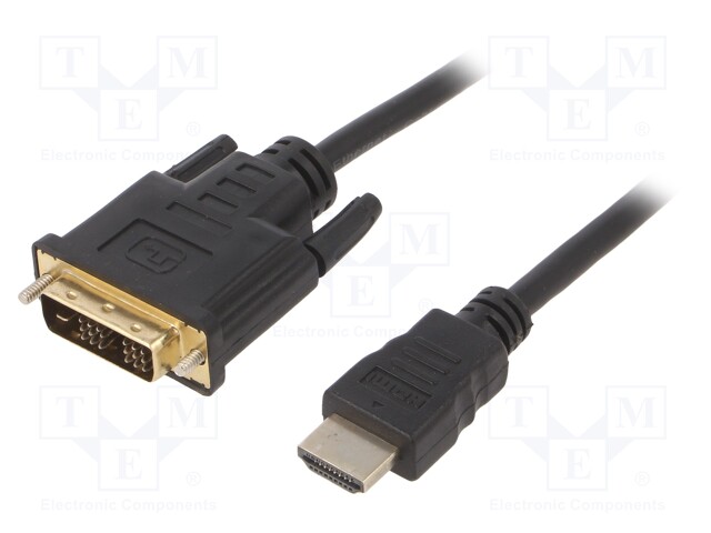 Cable; DVI-D (18+1) plug,HDMI plug; 4.5m; black; 30AWG