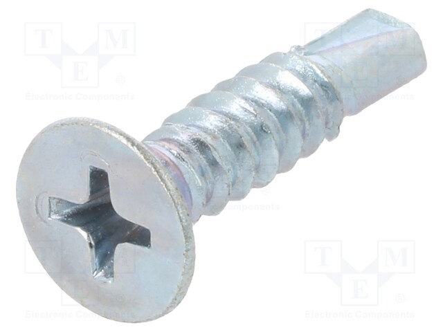 Screw; for metal; 4,8x22; Head: countersunk; Phillips; zinc