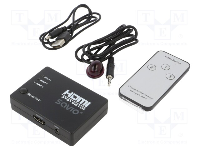 Switch; black; Features: Full HD; Input: DC socket,HDMI socket x3