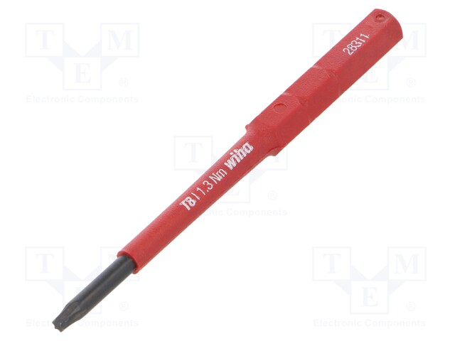 Screwdriver bit; Torx®; TX08; max.1.3Nm; 1kVAC; Overall len: 75mm