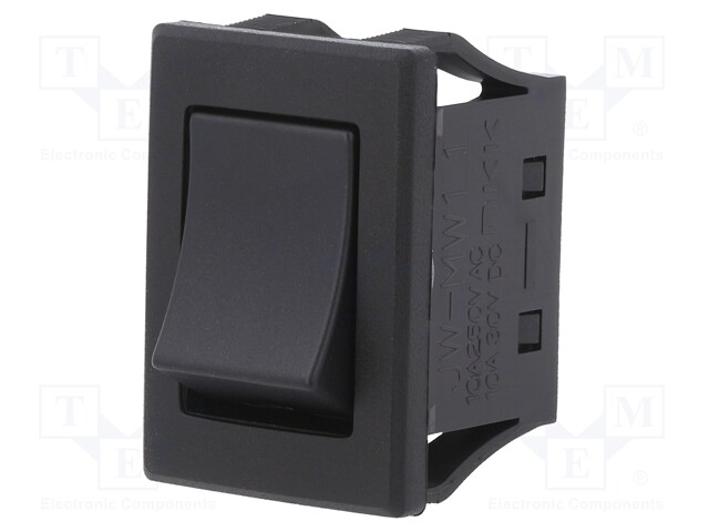 ROCKER; SPST; Pos: 2; ON-OFF; 10A/250VAC; 10A/30VDC; black; IP67