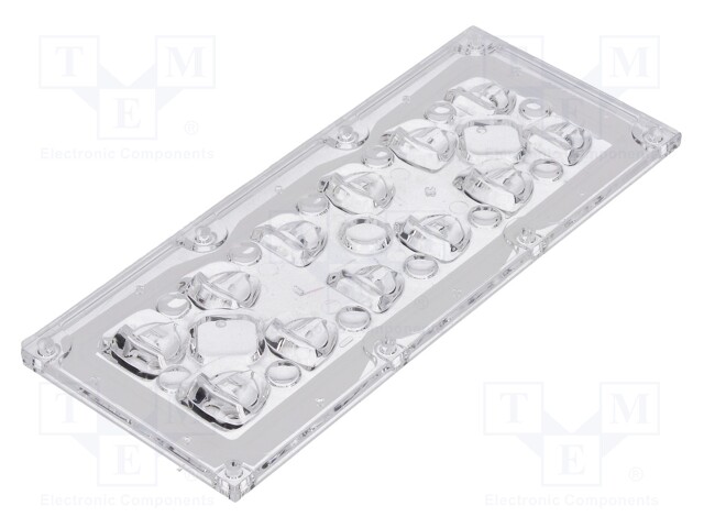 LED lens; rectangular; transparent; H: 7.92mm; Application: LH351Z