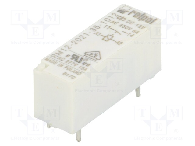 Relay: electromagnetic; SPST-NO; Ucoil: 12VDC; 8A/250VAC; 8A/24VDC