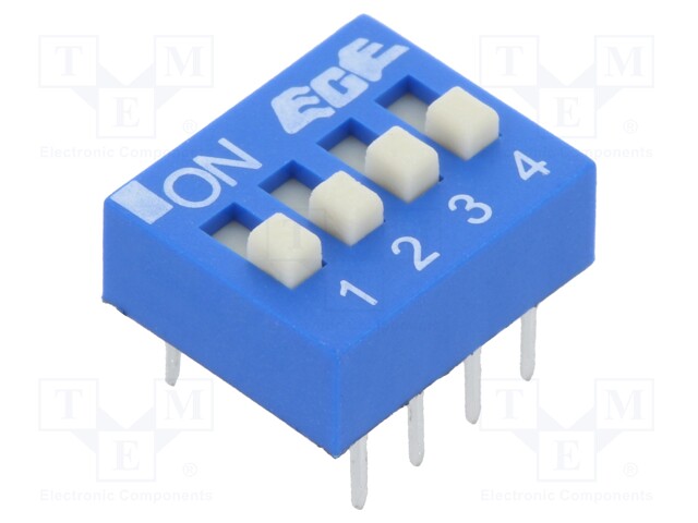 Switch: DIP-SWITCH; Poles number: 4; OFF-ON; 0.025A/24VDC; Pos: 2