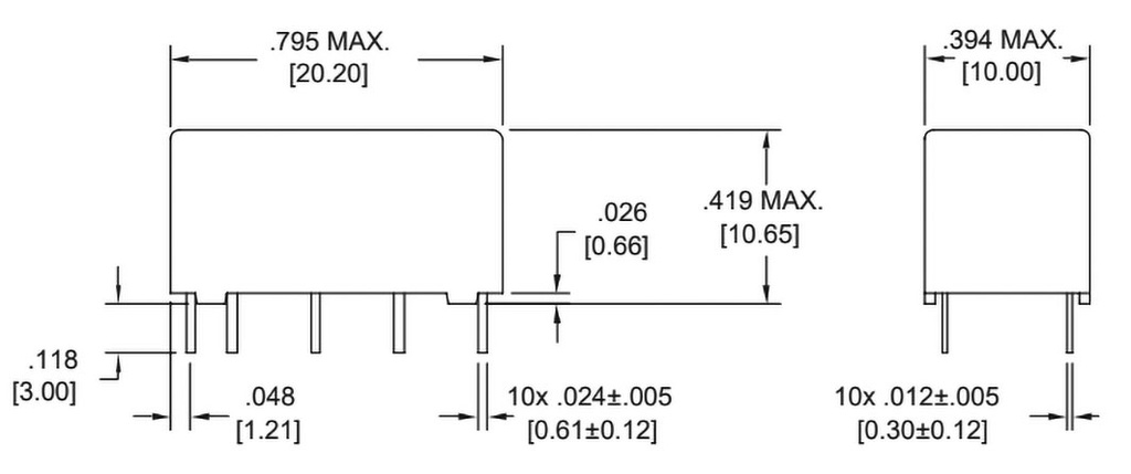 Relay: electromagnetic; DPDT; Ucoil: 2424VDC; 1A/120VAC; 2A/30VDC