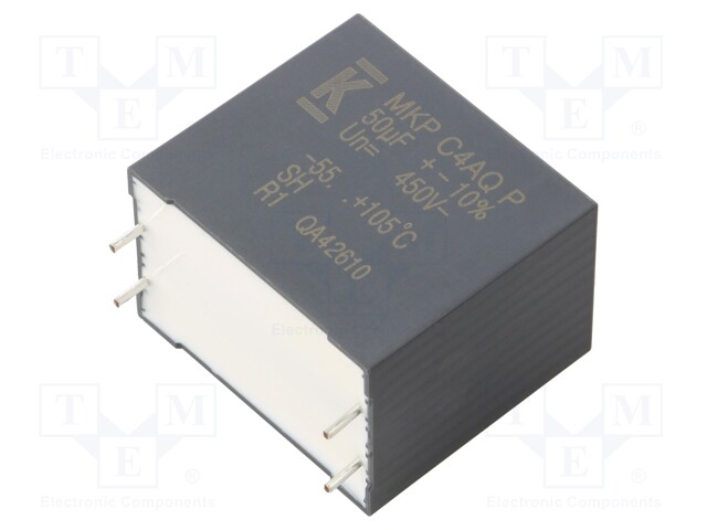 Capacitor: polypropylene; DC-Link; 50uF; ESR: 3.1mΩ; THT; ±10%