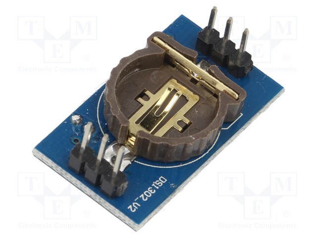 Module: RTC; DS1302; SPI; 3.3VDC; RTC battery,pin strips