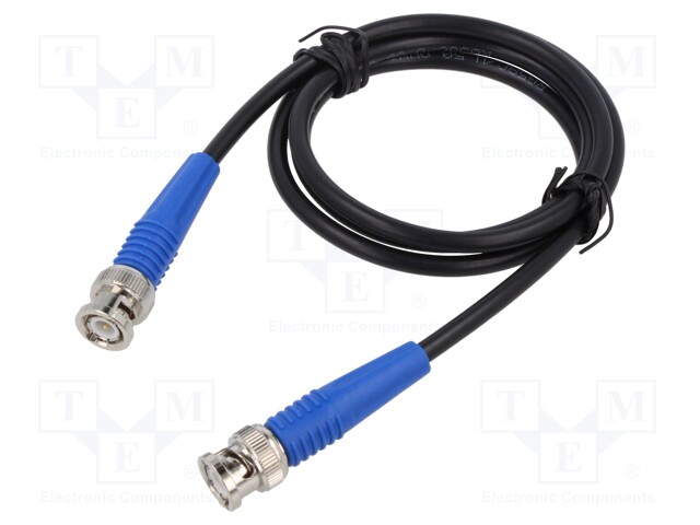 Test lead; 2x BNC male plug; BNC; Len: 1m; blue; Z: 50Ω; Kind: RG58