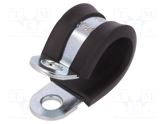 Fixing clamp; ØBundle : 16mm; W: 15mm; steel; Cover material: EPDM