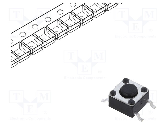 Microswitch TACT; SPST-NO; Pos: 2; 0.05A/12VDC; SMT; none; 1.6N