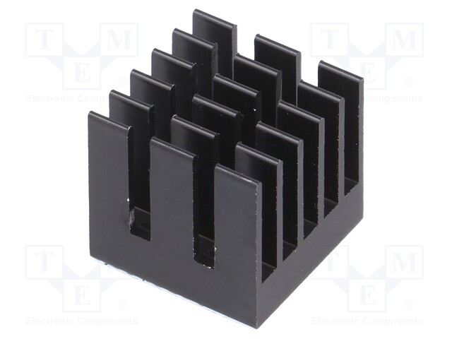 Heatsink: extruded; grilled; black; L: 15mm; W: 15mm; H: 14.5mm