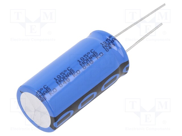 Capacitor: electrolytic; 4.7mF; 35VDC; Ø18x35mm; Pitch: 7.5mm; ±20%