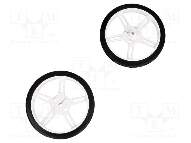 Wheel; white; Shaft: D spring; Pcs: 2; push-in; Ø: 60mm; W: 8mm