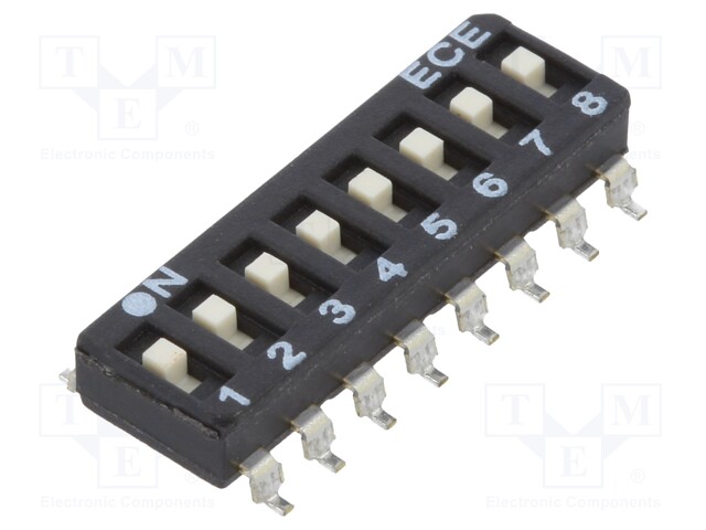 Switch: DIP-SWITCH; Poles number: 8; OFF-ON; 0.025A/24VDC; Pos: 2