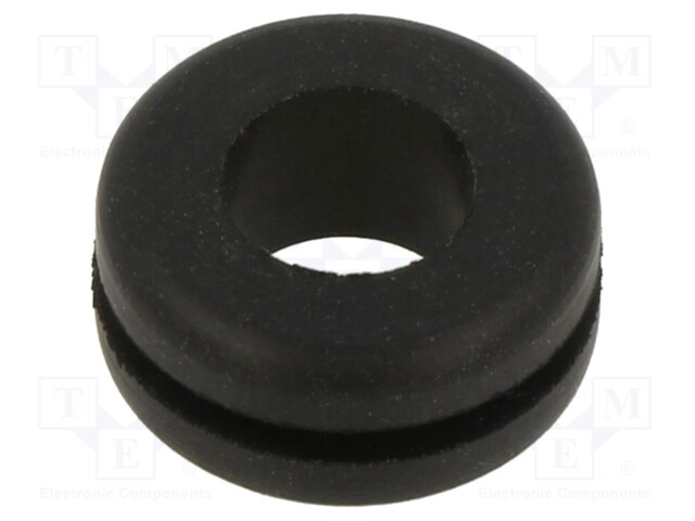 Grommet; Ømount.hole: 11.1mm; Øhole: 7.92mm; rubber; black