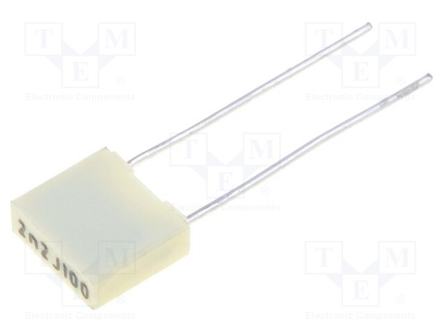 Capacitor: polyester; 2.2nF; 63VAC; 100VDC; Pitch: 5mm; ±5%