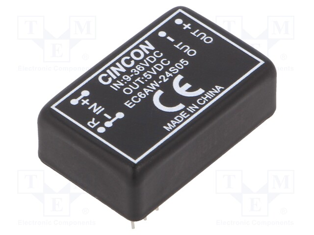 Converter: DC/DC; 8W; Uin: 9÷36V; 5VDC; Iout: 1600mA; 18.4g; 100kHz