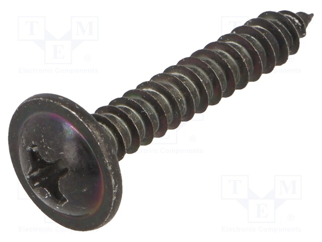 Screw; 100pcs; 25mm; steel; black; Thread: 3,9; 3,9x25