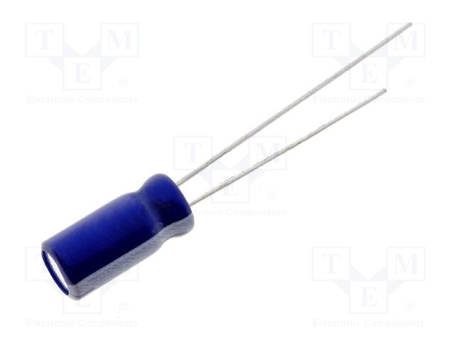 Capacitor: electrolytic; THT; 0.47uF; 63VDC; Ø5x11mm; Pitch: 2mm