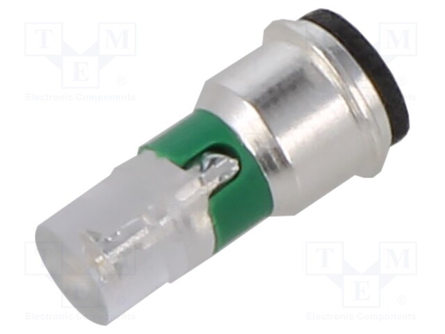 LED lamp; green; SX3s; 5÷6VDC; No.of diodes: 1; -40÷85°C; 3mm