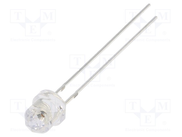 LED; 4.85mm; red; 750÷1120mcd; Front: Diamond; 12V; Pitch: 2.54mm