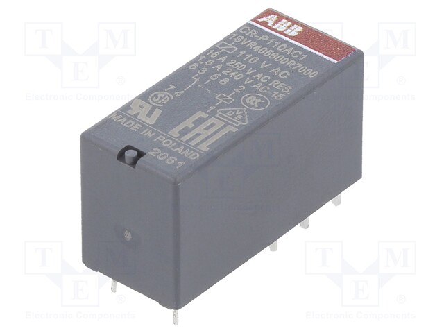 Relay: electromagnetic; SPDT; Ucoil: 110VAC; 16A; max.250VAC