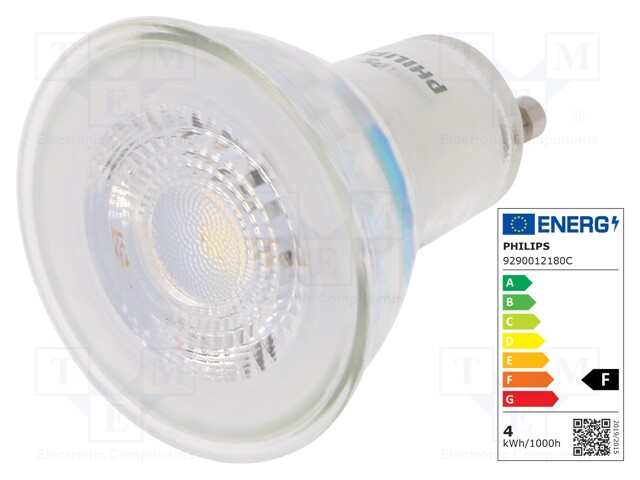 LED lamp; neutral white; GU10; 230VAC; 275lm; 3.5W; 36°; 4000K