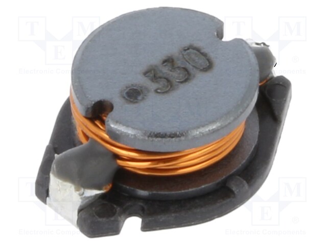 Inductor: wire; SMD; 33uH; 1.8A; ±10%; Q: 25; Ø: 10mm; H: 5mm; 120mΩ