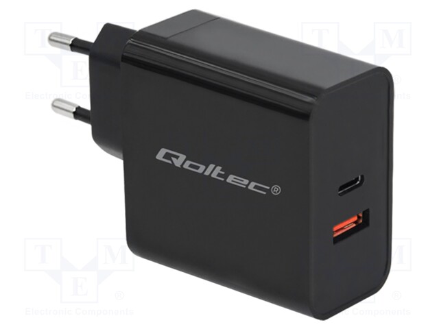 Power supply: switched-mode; plug,charger; 5VDC,; 3A; 63W; black