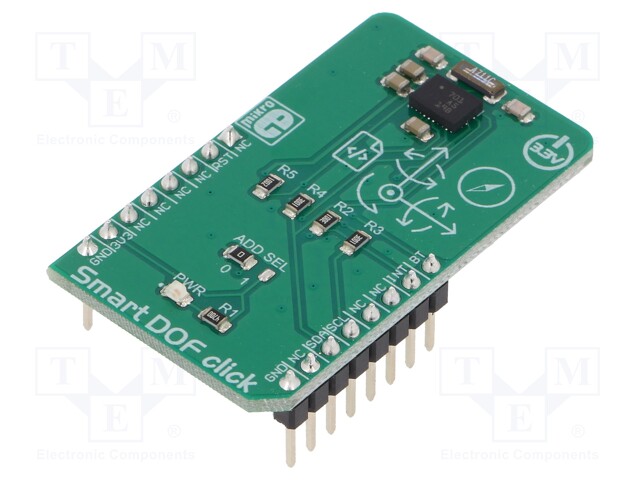 Click board; accelerometer,magnetometer,gyroscope; I2C; BNO080