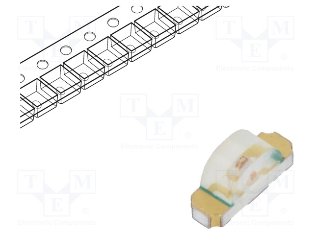 LED; SMD; 1204; orange; 2.8÷8mcd; 3.2x1x1.5mm; 130°; 2.2÷2.6V; 20mA