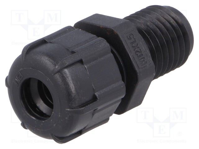 Cable gland; with long thread; M12; IP68; Mat: polyamide; black