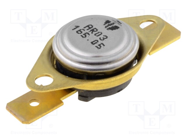 Sensor: thermostat; Output conf: SPST-NC; 165°C; 16A; 250VAC; ±5°C