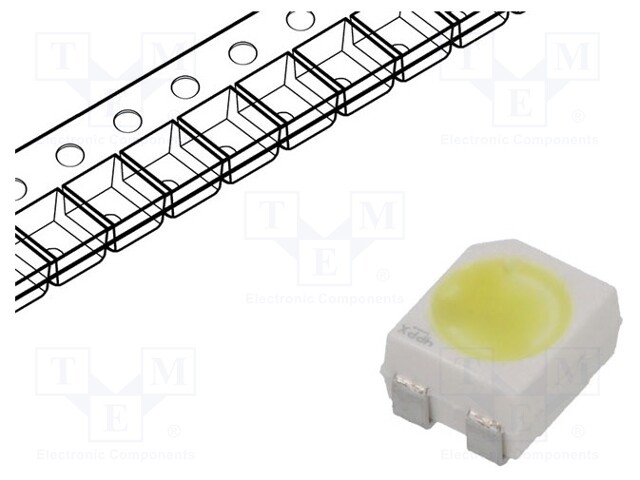 LED; SMD; 3528,PLCC4; white cold; 3780÷6060mlm; 1.12÷1.8cd; 120°