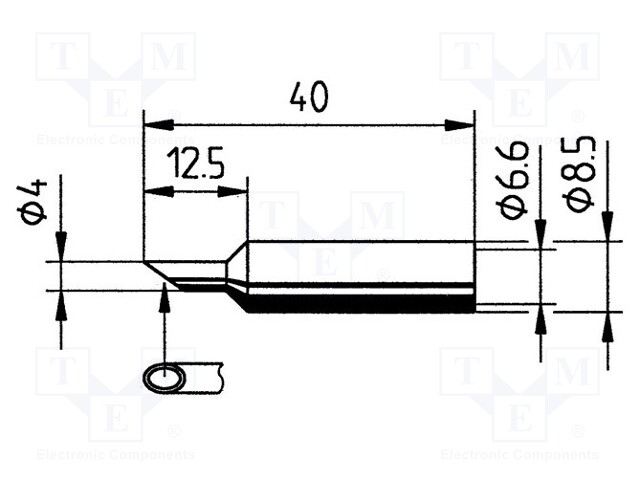 Tip; hoof,special; 4mm; ERSA-RDS80,ERSA-RT80