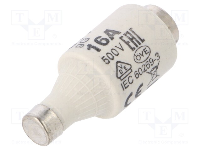 Fuse: fuse; gG; 16A; 500VAC; 250VDC; ceramic; DII; D