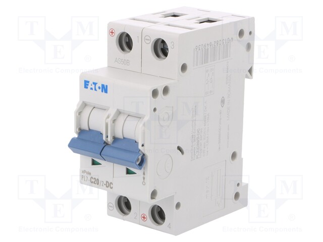 Circuit breaker; 230/400VAC; 250VDC; Inom: 20A; Poles: 2; DIN; 10kA